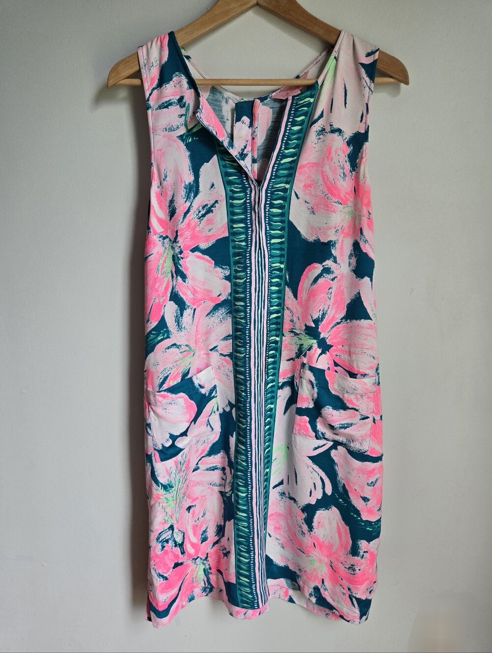 LILLY PULITZER Sleeveless Floral Shift Dress in Pink & Teal